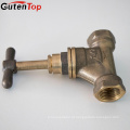 GutenTop alta qualidade e preços baratos montagem de bronze válvula de parada do galo para o encaixe de tubulação de água